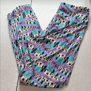 LuLaRoe Purple and Green Character Leggings. Minnie Mouse!